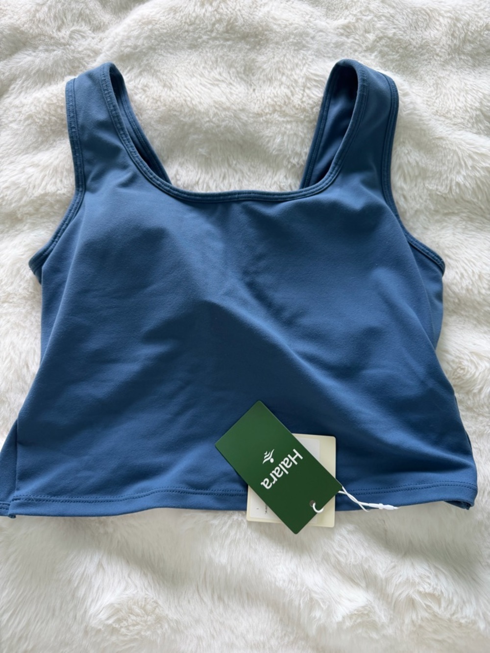 Electric blue U Neck Crossover Barre Ballet Dance Tank Top A-C Cups - Picture 2 of 5